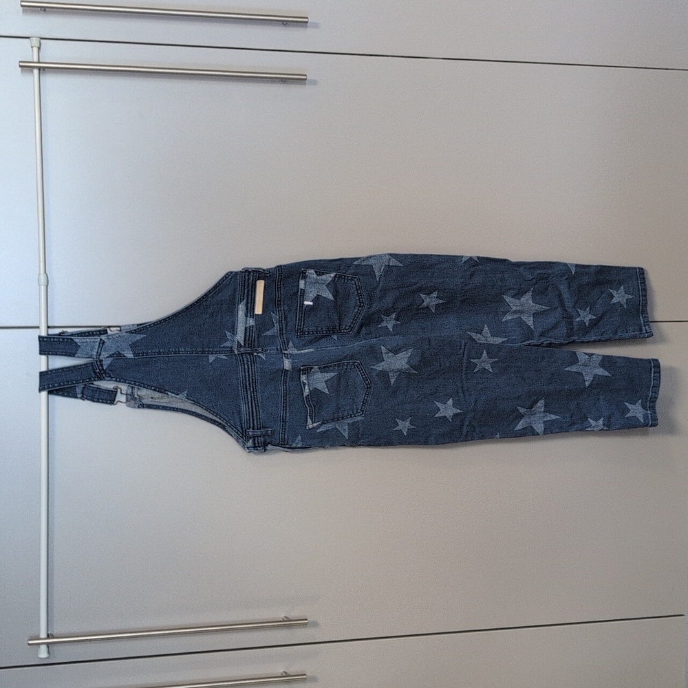 Star Pattern Denim Overalls - Picture 3 of 6